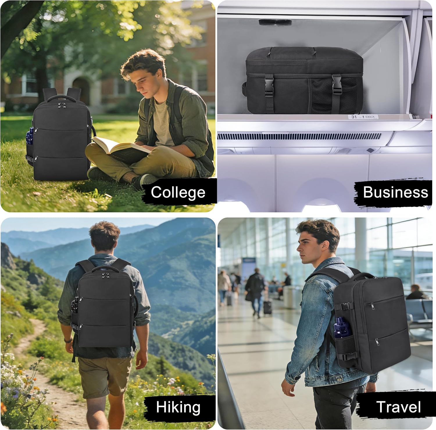 DEYACE Travel Backpack for Men Women, TSA Approved Carry On Backpack 17x13x8 Personal Item Size Airplane Approved Weekender Bag, Water Resistant Lightweight Laptop Daypack for Flight - Image 7