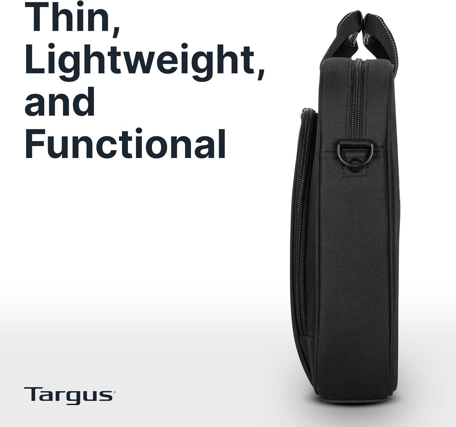 Targus 15-16 Inch Slim Lightweight Laptop Briefcase, Black - Messenger and Shoulder Bag with Padded Compartment and Trolley Strap for 16" Laptops (TCT027US) - Image 6