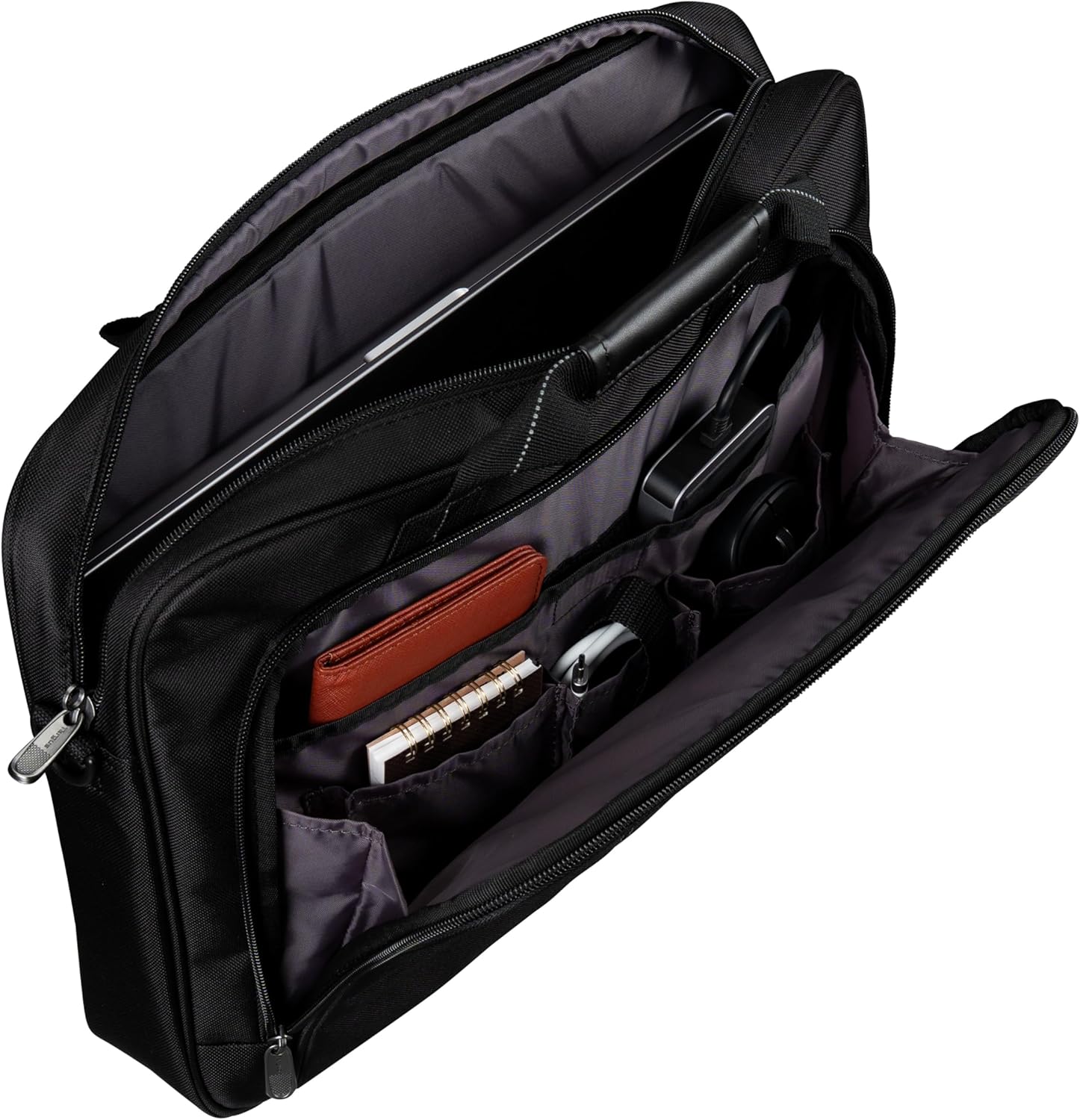 Targus 15-16 Inch Slim Lightweight Laptop Briefcase, Black - Messenger and Shoulder Bag with Padded Compartment and Trolley Strap for 16" Laptops (TCT027US) - Image 9